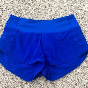 Lululemon blue speed up shorts